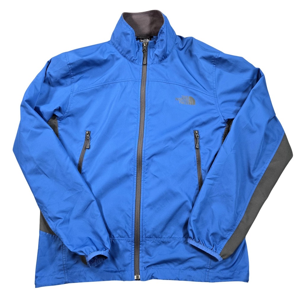 The North Face Jacket Mens Medium Blue Gray Softshell Full Zip Outdoor Hiking